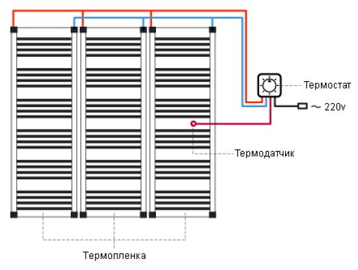 Схема подключения терморегулятора