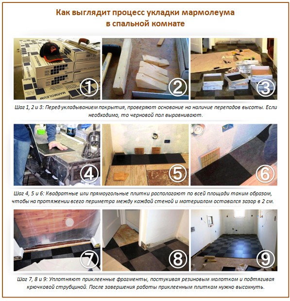 Как монтировать мармолеум