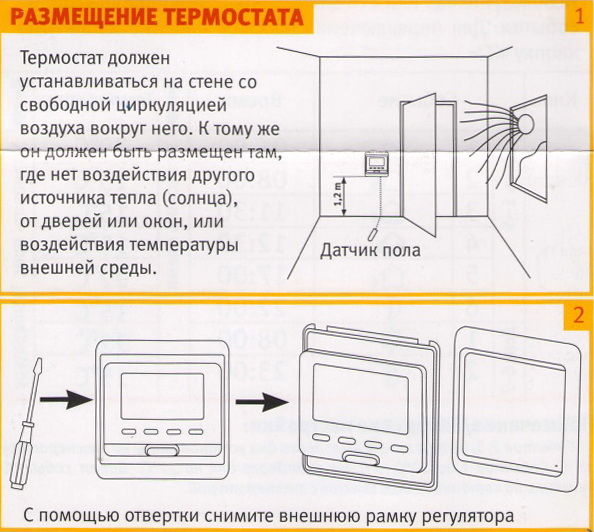 расположение термостата